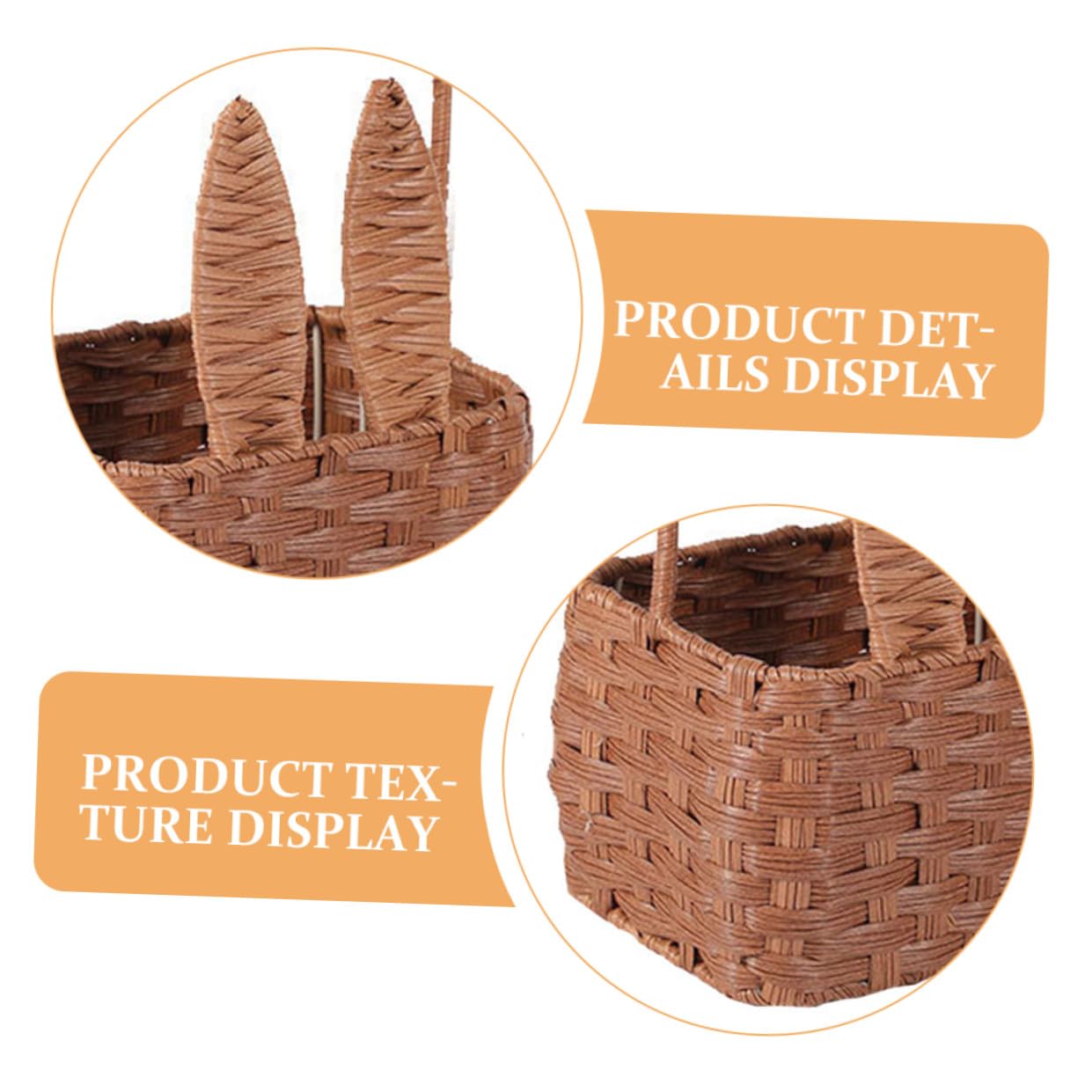 SUPVOX Cestino da Picnic Portatile in Materiale Intrecciato Resistente Manico Ergonomico, Contenitore Portaoggetti e Organizer per Alimenti, per Gite All’aperto e Uso Domestico