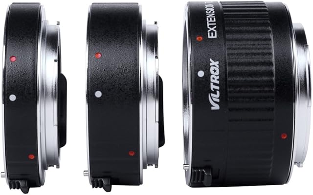 Viltrox DG-C Auto Focus AF TTL Extension Tube Ring 12mm 20mm 36mm Set Metal Mount with Covers Compatible with Canon EF EF-S 35mm Lens DSLR Camera