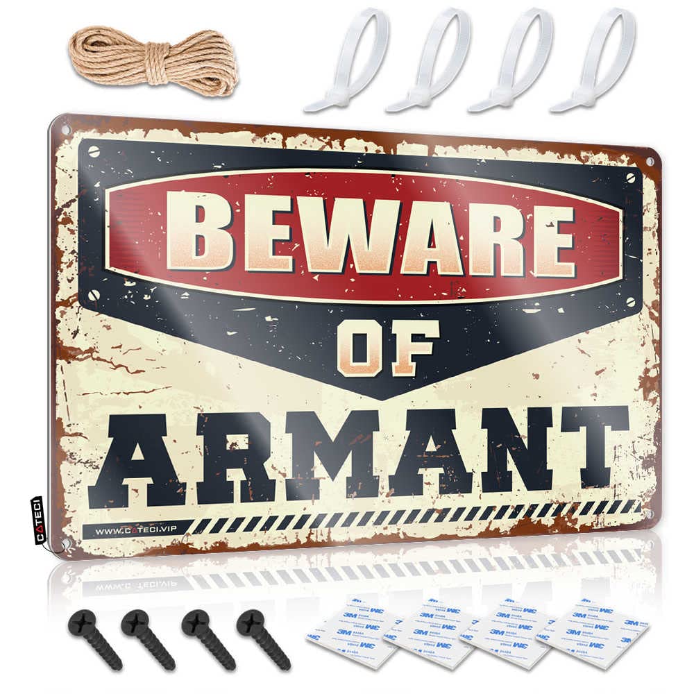 Mwfkkaddb One Color Office Tin Sign Beware Of Armant Sign Tin Signs For Bar Bar Sign Metal(20X30cm)