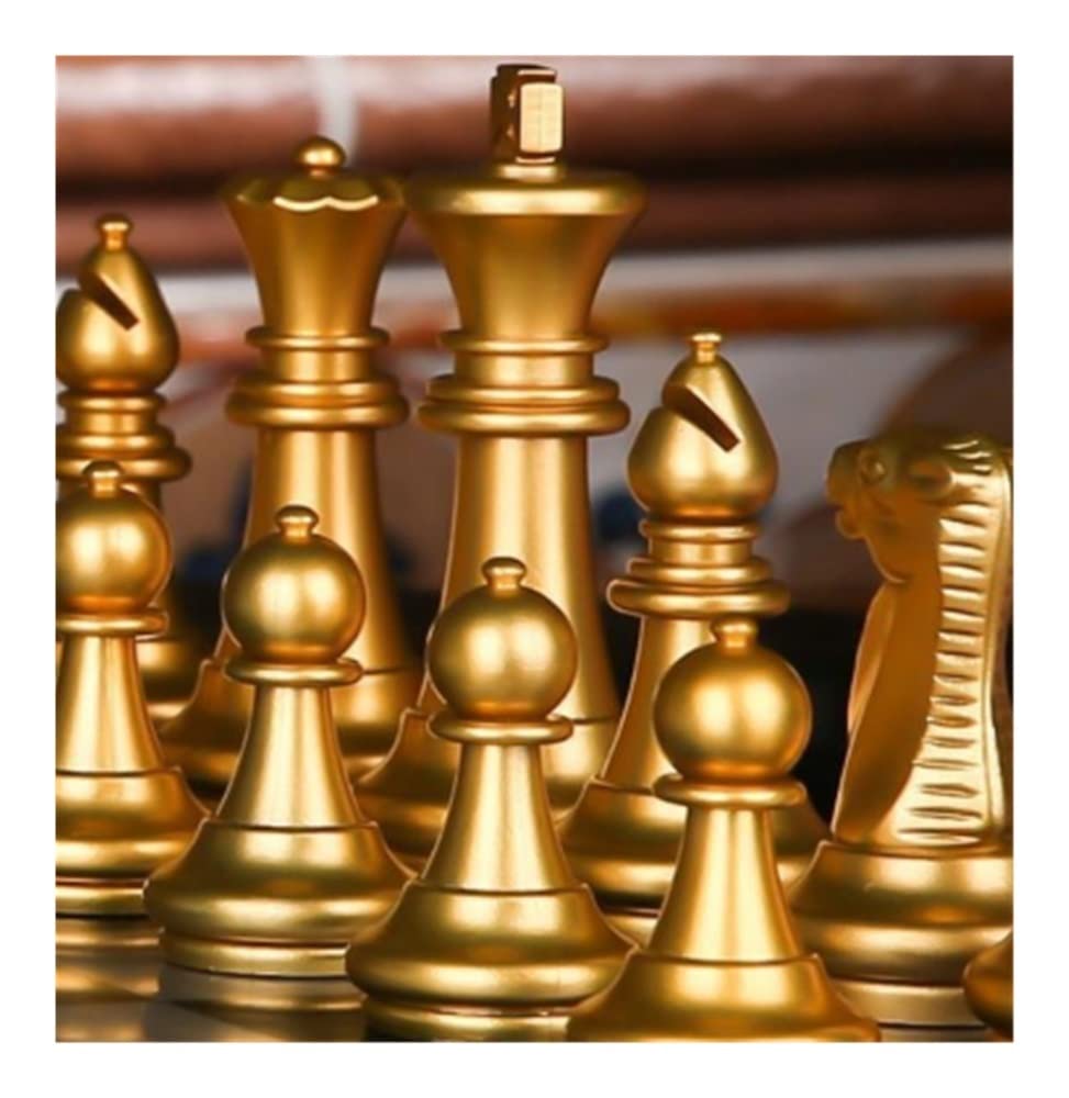 Reisespiele, Schach 12,5" Schachspiel Gold Silber Schachfiguren, Klappschachbrett Reiseschachspiele