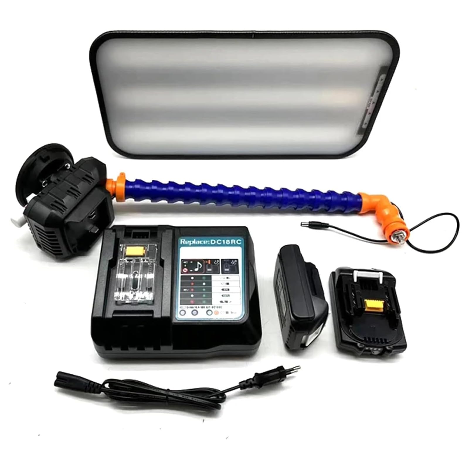 Luz de reparación de abolladuras de coche, herramienta de reparación de 9 LED sin pintura, brillo ajustable, incluye dos baterías de 3000 mAh, perfecta para trabajos de carrocería y eliminación de