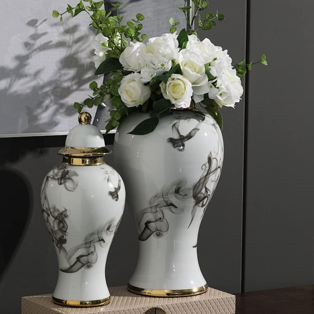 Ingwer glas mit deckel Ingwergläser Weiße Keramik-Ingwerdose Mit Deckel. Traditionelle Chinesische Dekorative Porzellangläser. Tempelglas Mit Deckel Porzellan-ingwerglas Vorratsglas Dekoratives(15*35