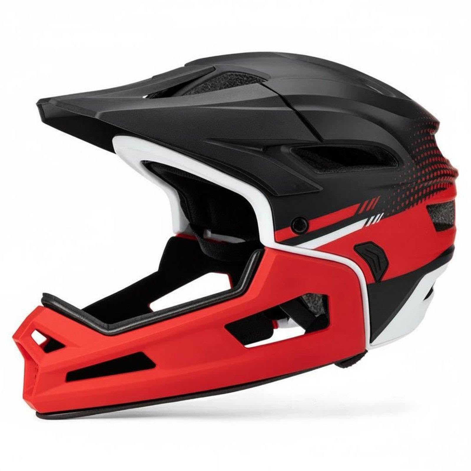 face Mountain Bike Helmet Impact Resistant Trail Mountain Biking Helmet Lightweight Guarding Gear for Downhill Riders, Trail Riding Red Black-image-43