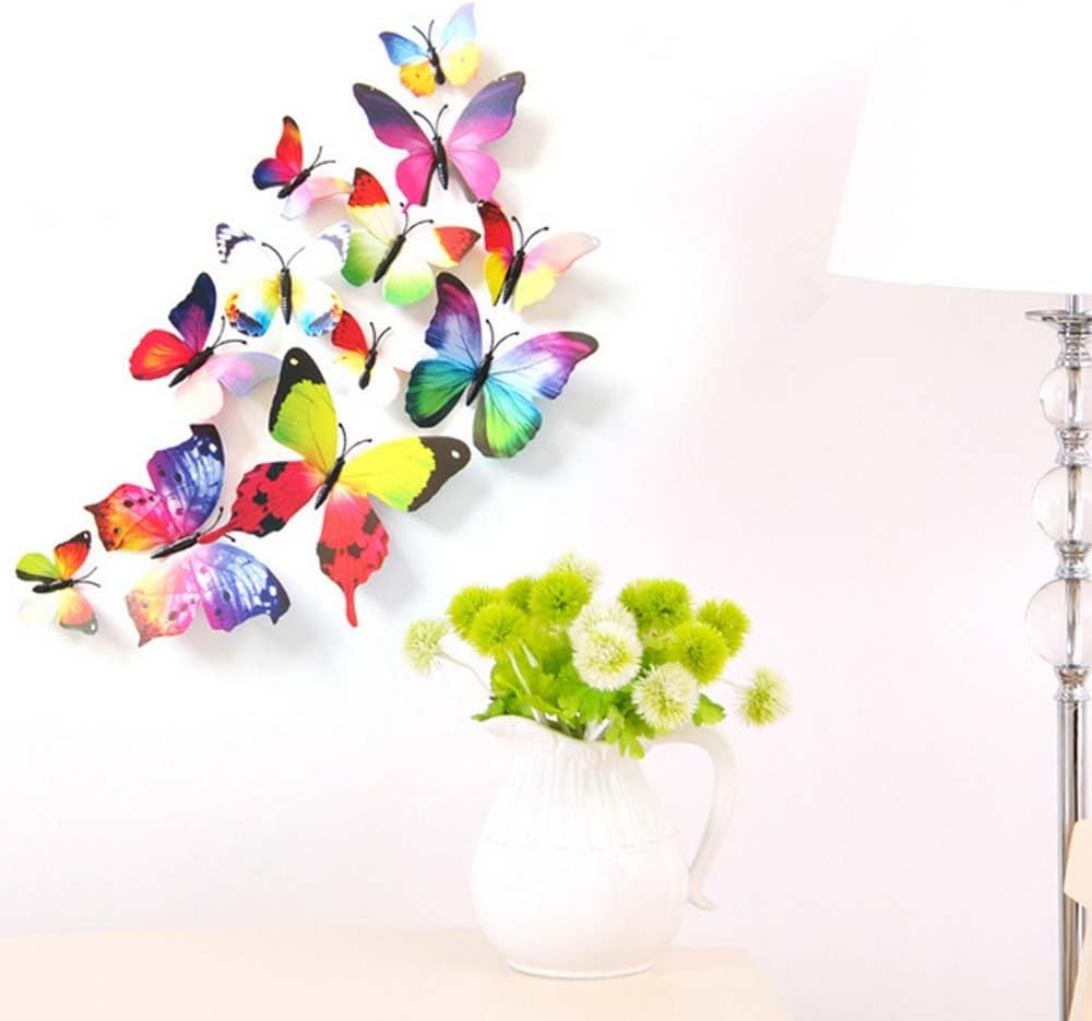 GRC[TM] 3D Mix Color Butterfly Wall Decor Home Decal Sticker Art Room Removable 3d Mural Stickers Diy Butterfly Design