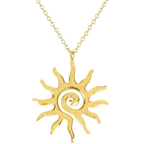 Gold sun necklace 