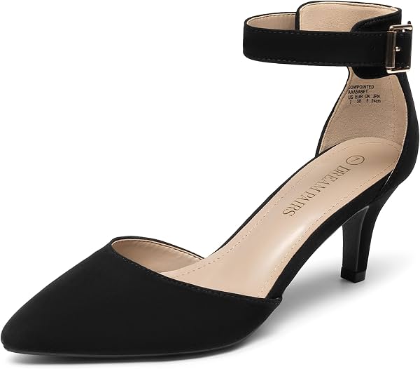 Tacones kitten con correa al tobillo de DREAM PAIRS para mujer