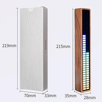 Audio Spectrum Double Row Rhythm Lights, RGB Pickup Music Rhythm Lights, Built-in Microphone, Power Off Memory Function, for Party, Room Decoration