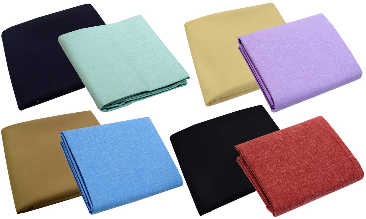 Men's Poly Cotton Unstitched Shirt & Trouser Fabric Combo Set (Multi Color; Free Size)-image-45
