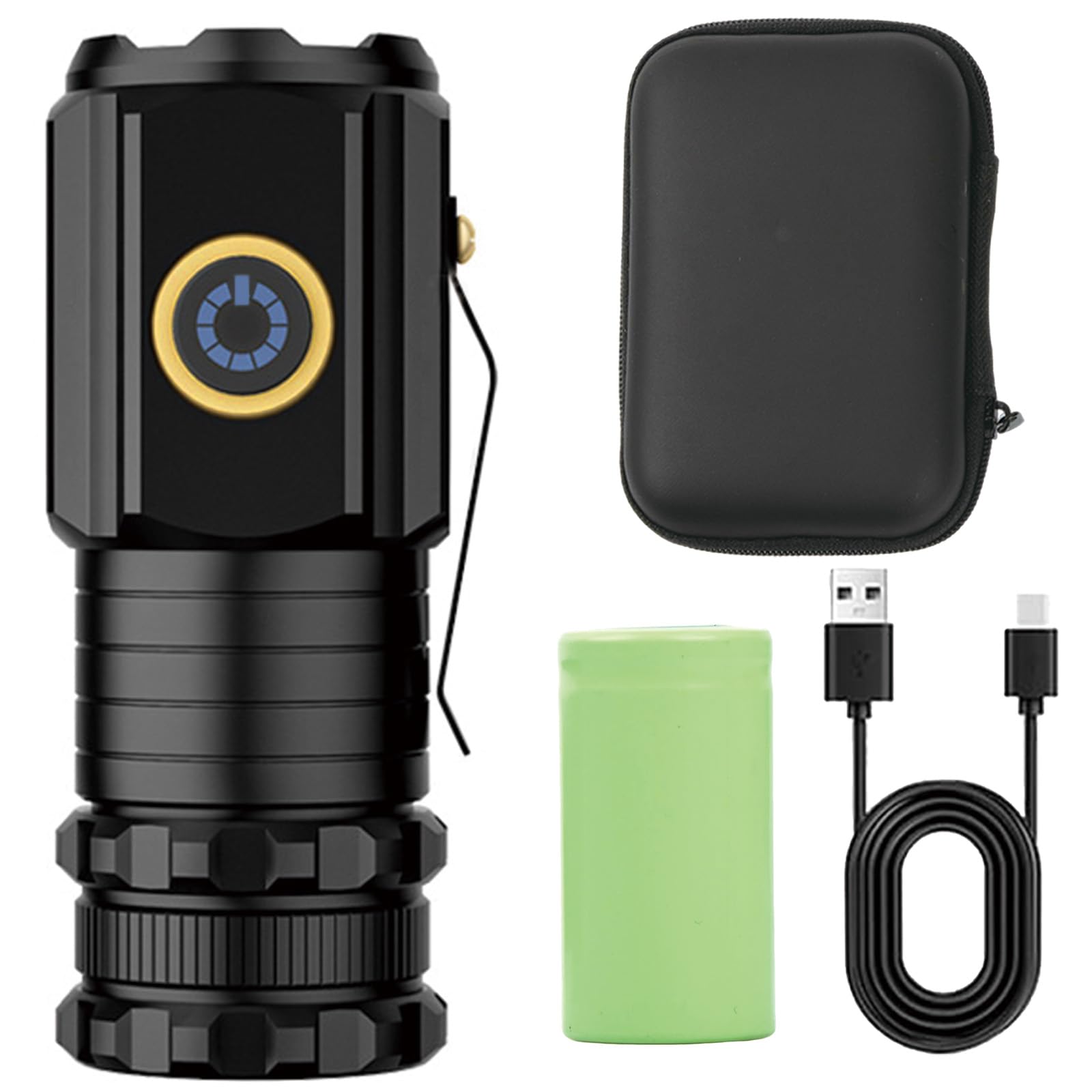 LED Torch Rechargeable, Super Bright Hand Flashlight 5000 Lumens, 1500mAh Super Bright Torches Led, 5 Lighting Modes, Lightweight, Waterproof Torch for Dog Walking, Power Cuts, Emergency