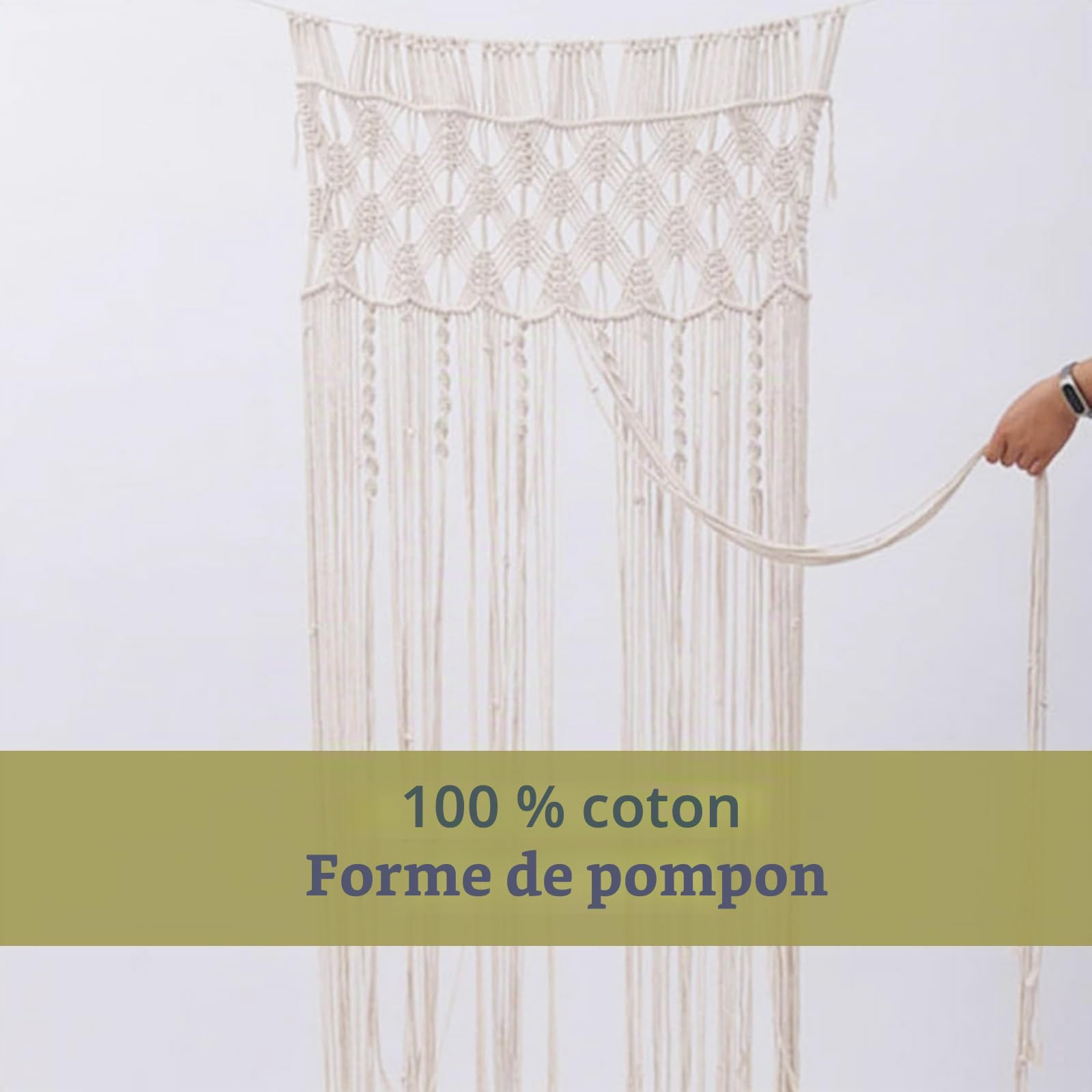 GIONAR Tapisserie murale en macramé - Rideau de porte - Style bohème - Décoration murale de mariage