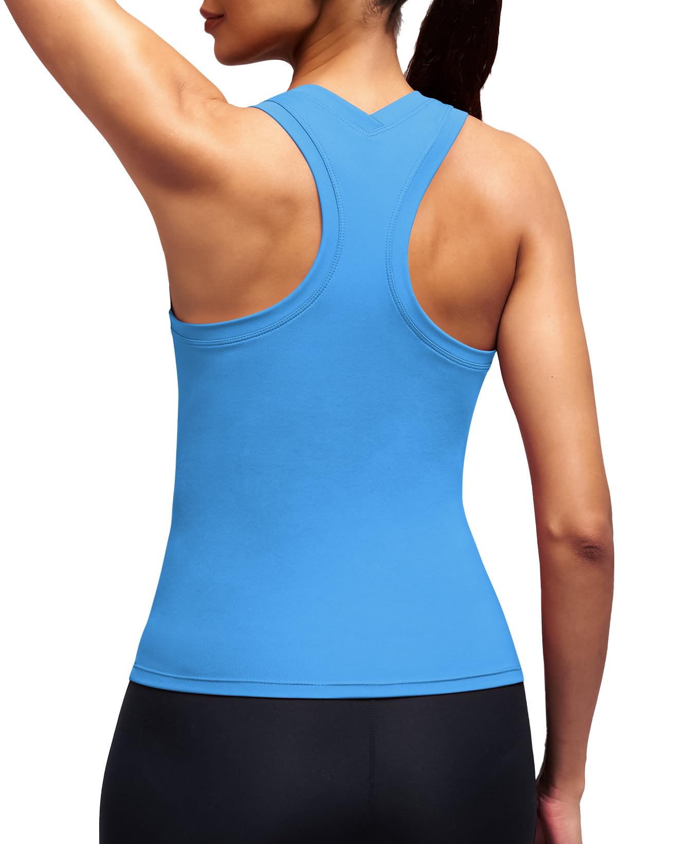 Alaroo Workout Tank Tops for Women Racerback Athletic Gym Clothes Womens Yoga Tight Fit Sleeveless Shirts Activewear — view 9