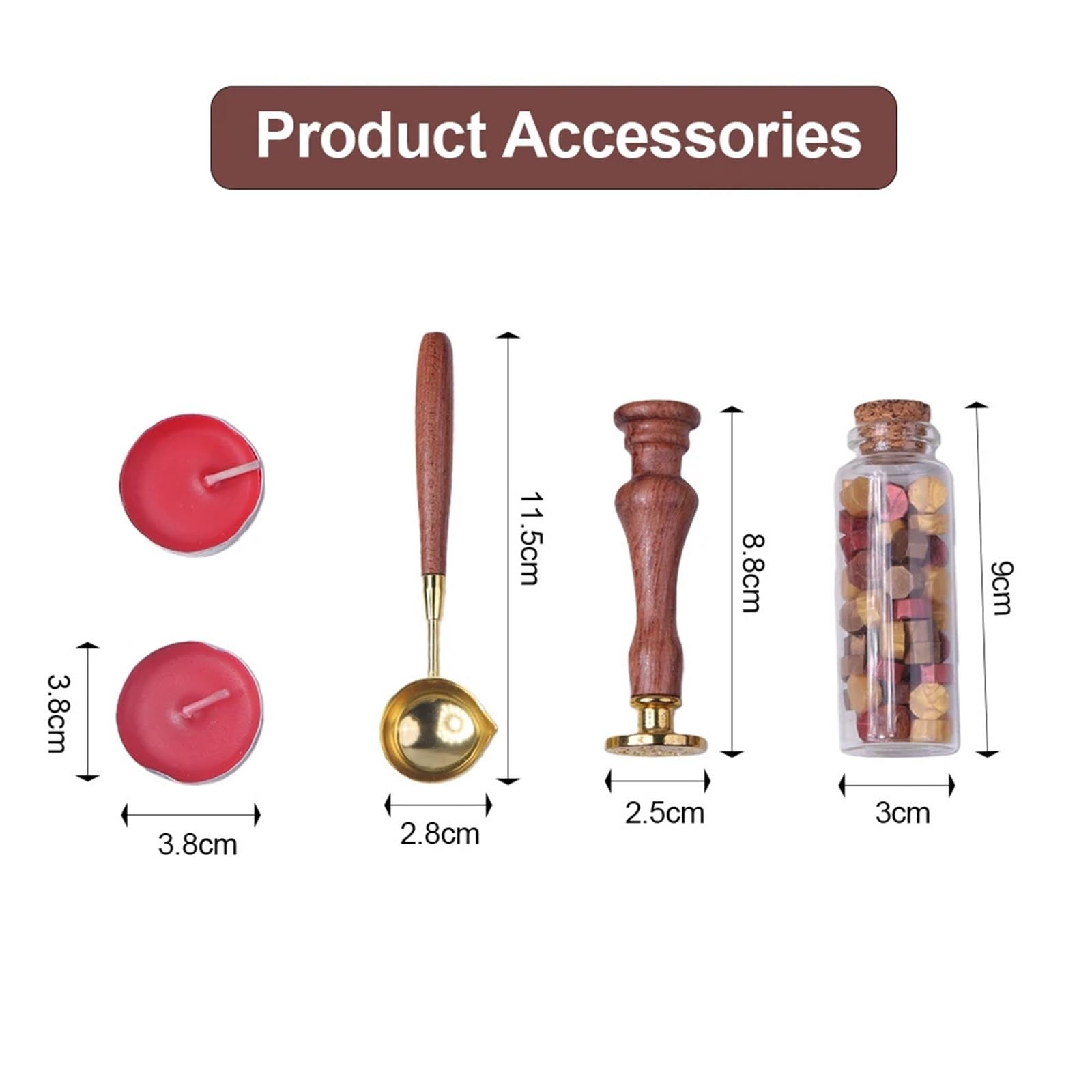 Ceralacca Set Di Timbri for Sigillo Di Cera Con Manico In Legno Massiccio | Cucchiaio fondente, candele con perline Kit di sigillatura vintage for lettere di invito(158pcs Xmas)