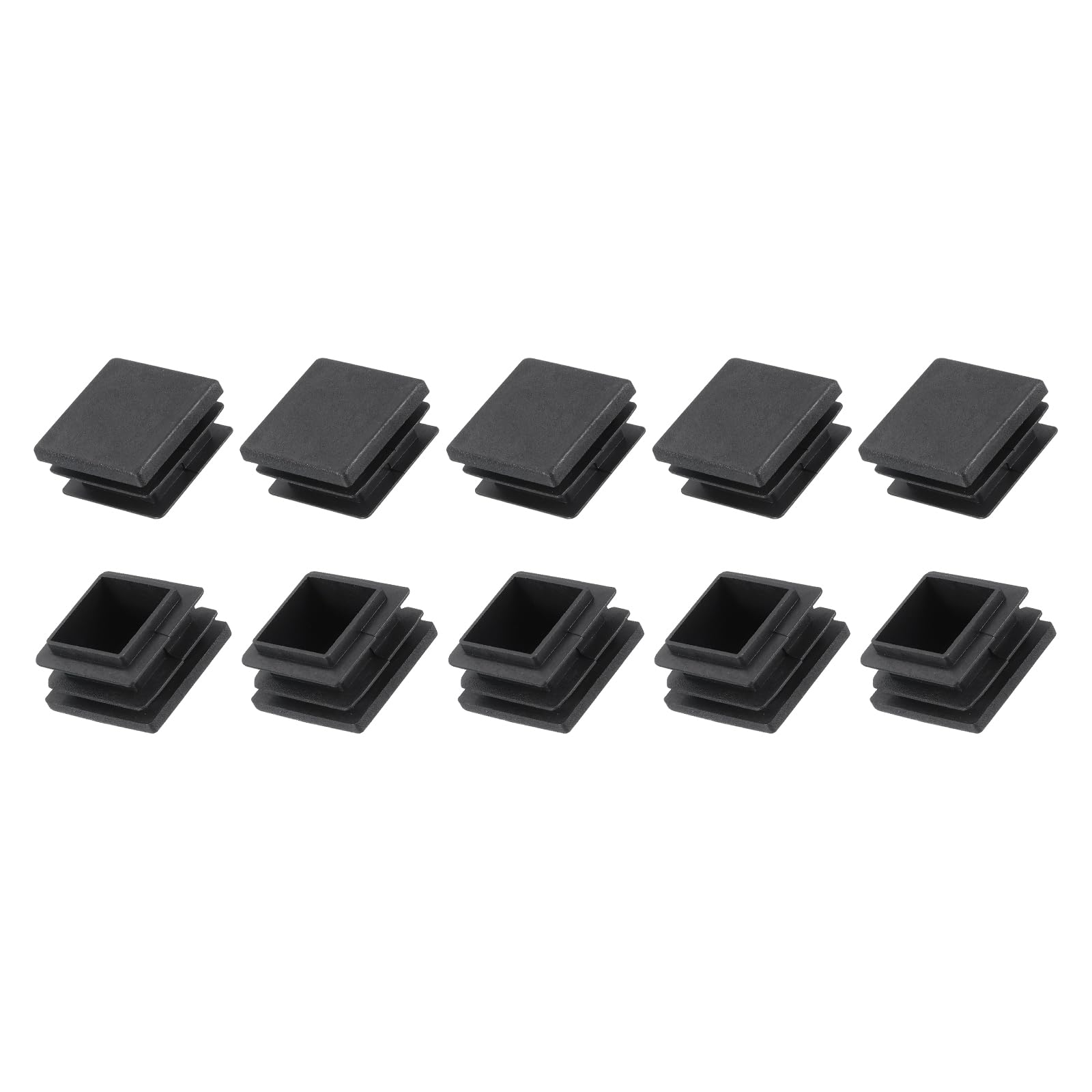 METALLIXITY Square Tube End Cap(30 x 30mm) 10Pcs, Plastic Plugs Insert End Caps Pipe Cap Cover Threaded End Blanking Caps Protector - for Square Tube Fence Furniture Table Chair Legs, Black