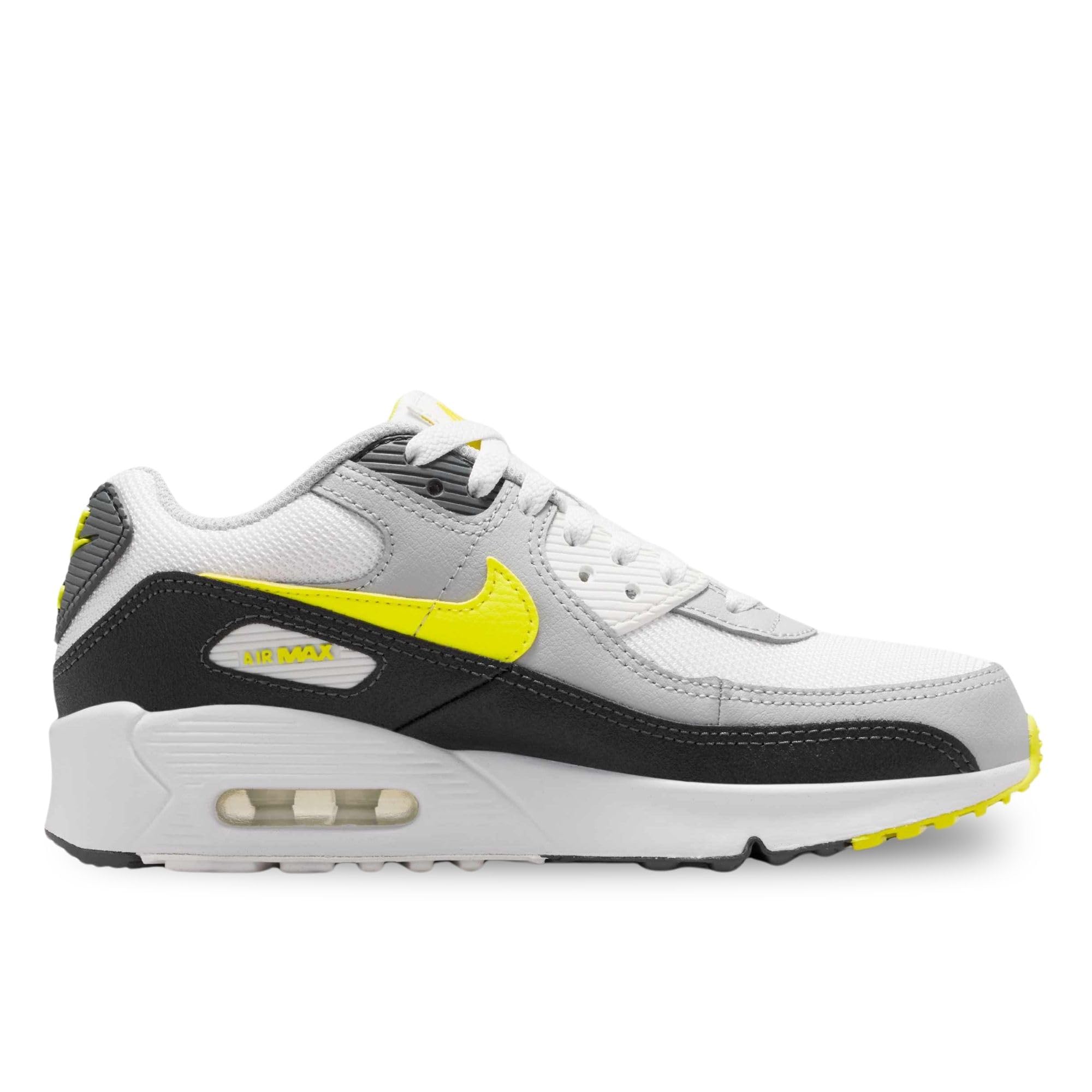 NIKE Air Max 90 (GS) Zapatillas Junior Niños, Blanco/Gris/Amarillo - IQ0098-100
