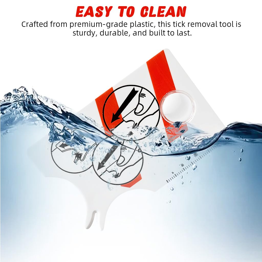 Qpets Dog Tick Remover Tool with Magnifying Glass and Scale Card 4