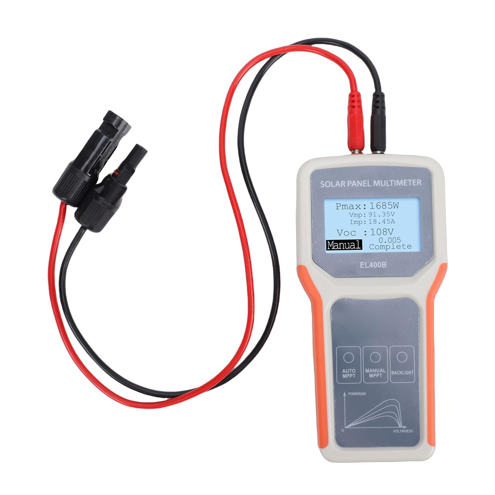 SEAFRONT Tester per Pannelli Solari Multimetro Fotovoltaico MPPT Misuratore Fotovoltaico con Ampio Schermo LCD Rilevamento Manuale Automatico per la Risoluzione dei Problemi del Solare