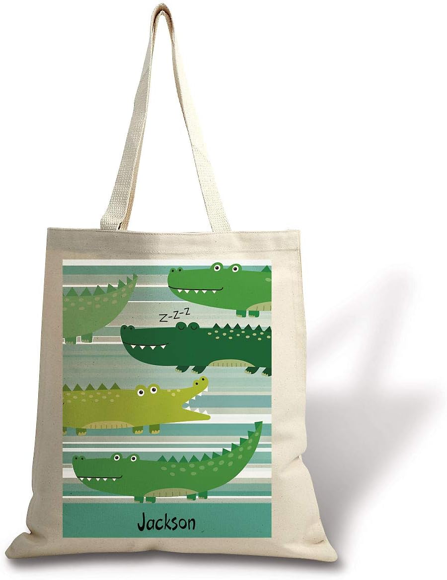 Alligator Personalized Canvas Tote- Large Sturdy, Canvas Tote