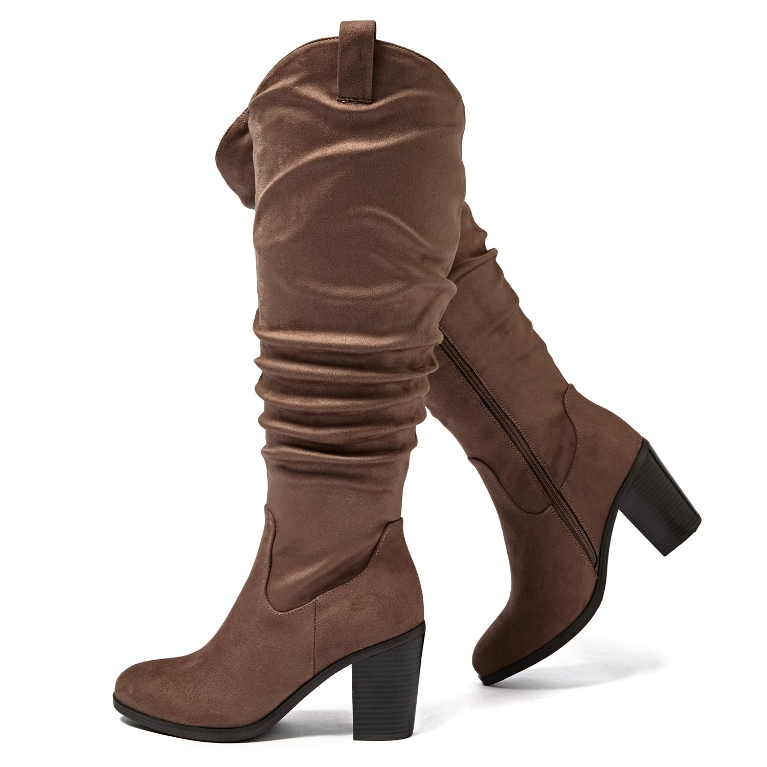 Luoika Women's Extra Wide Calf Cowboy Knee High Boots