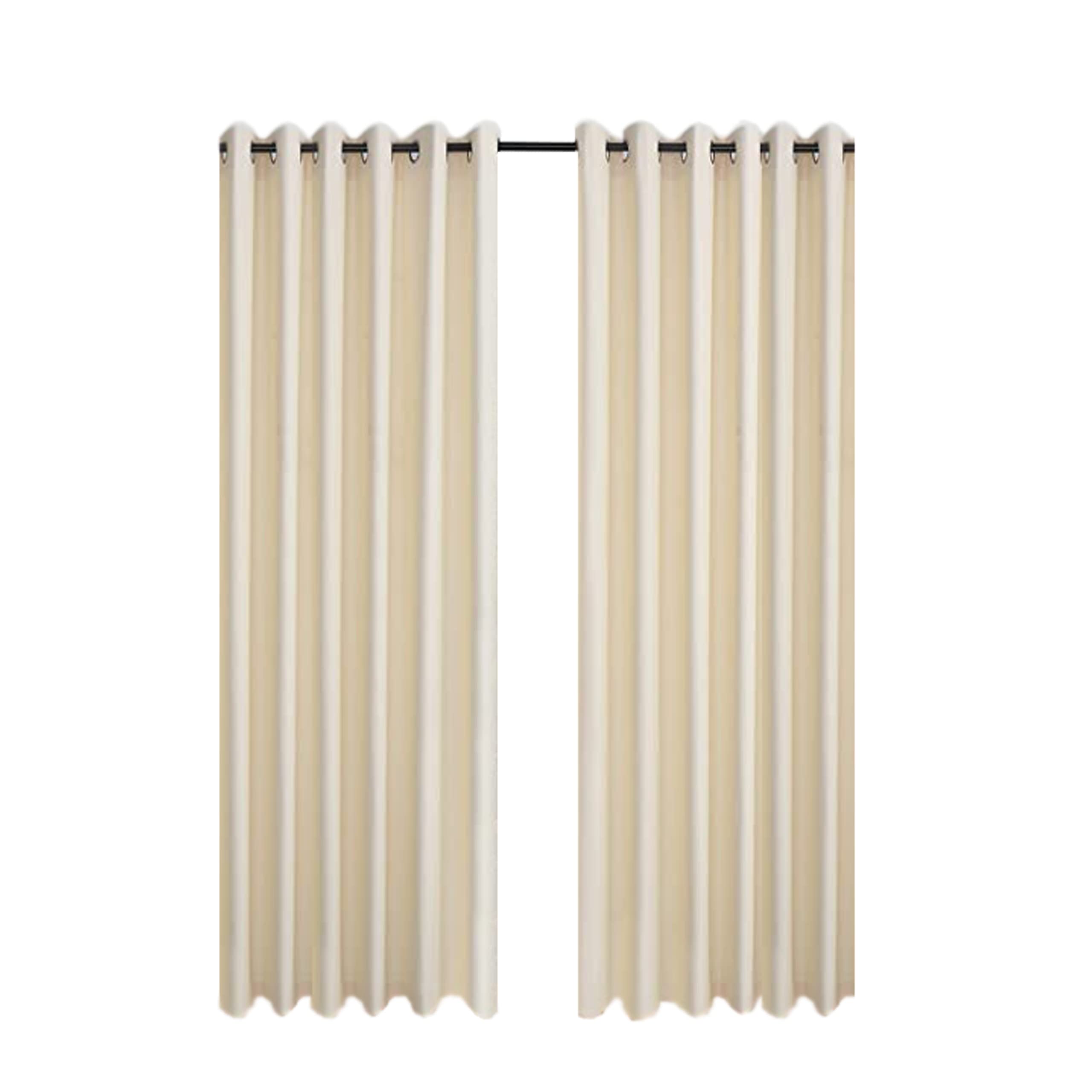 CHARKHAH Thermal Insulated Window Semi Blackout Curtains for Bedroom Living Room Ultra Soft Energy Saving Fabric with Eyelets Ring top and Pair of Curtain (Cream, 90" Wide x 90" Drop) โ image 1