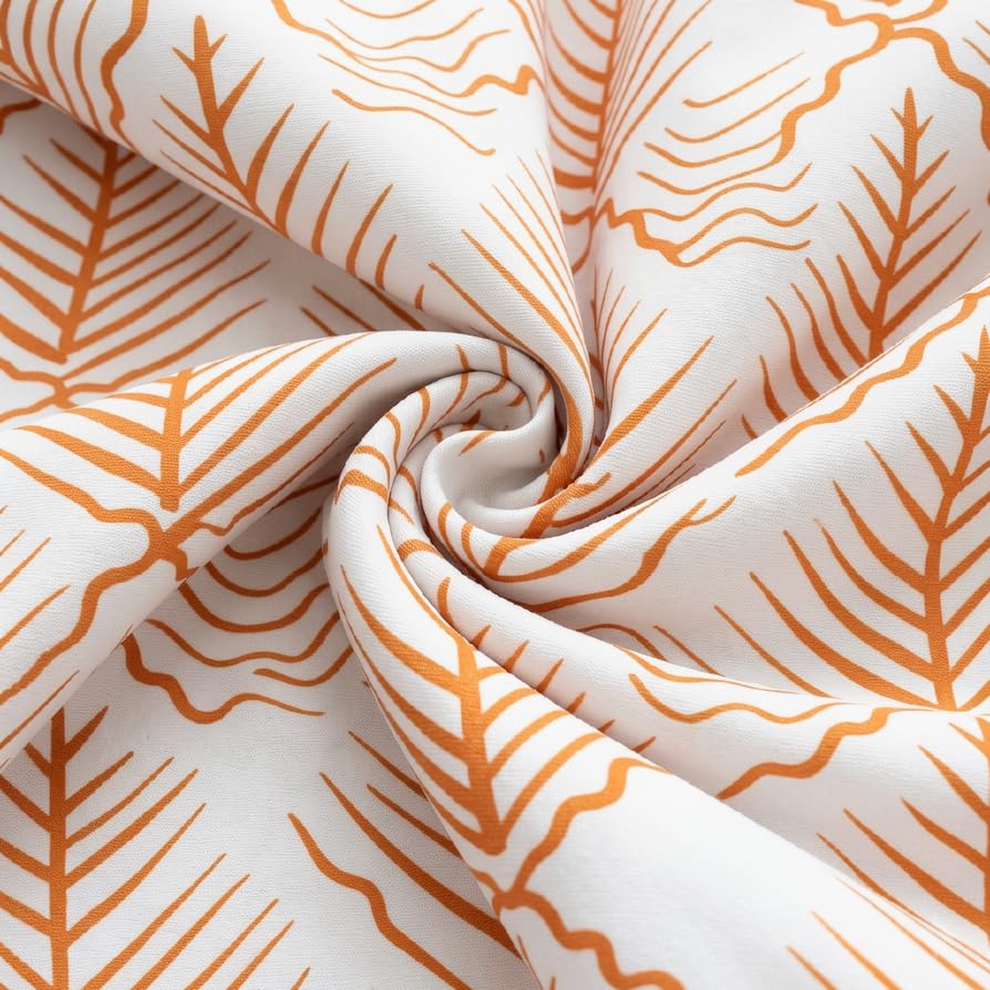 Image of HOMETHREADS Stretchable Elastic Jacquard Chair Seat Cover | Removable, Washable & Durable Chair Protector | Ideal for Dining Room, Kitchen, Restaurant & Party Chairs (Orange, Pack of 4)