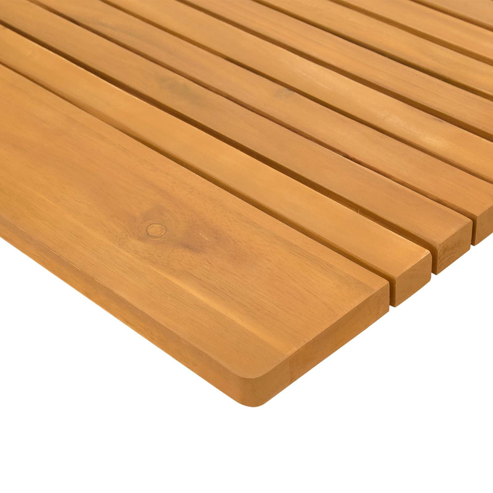 Alfombra de baño de madera con superficie engrasada, antideslizante, para baño y ducha, secado rápido, lavable, versátil, color marrón