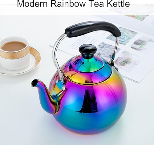 Miniatura 6 de Hervidor de té silbante para estufa de inducción de acero inoxidable, tetera de silbato, estufa de gas, parte superior de agua de ebullición rápida,