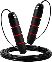 Bzavor Springseil Speed Rope Verstellbar mit Hautfreundlichen Schaum Griffe Länge Einstellbar rutschfest und Ideal für Fitness Ausdauer Seilspringen geeignet für Kinder und Erwachsenes