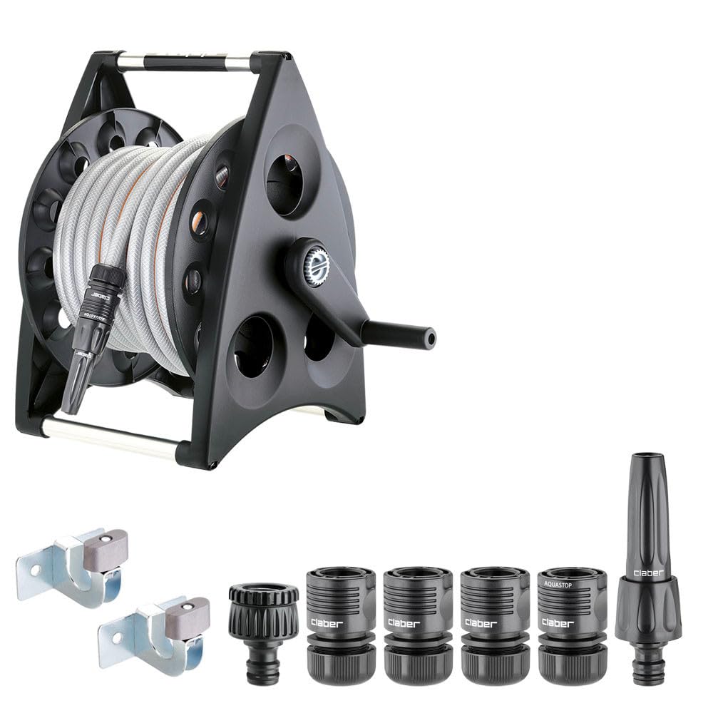 Claber Kiros Kit, Schlauchtrommel mit Schlauch und Jet-Sprüh-Düse