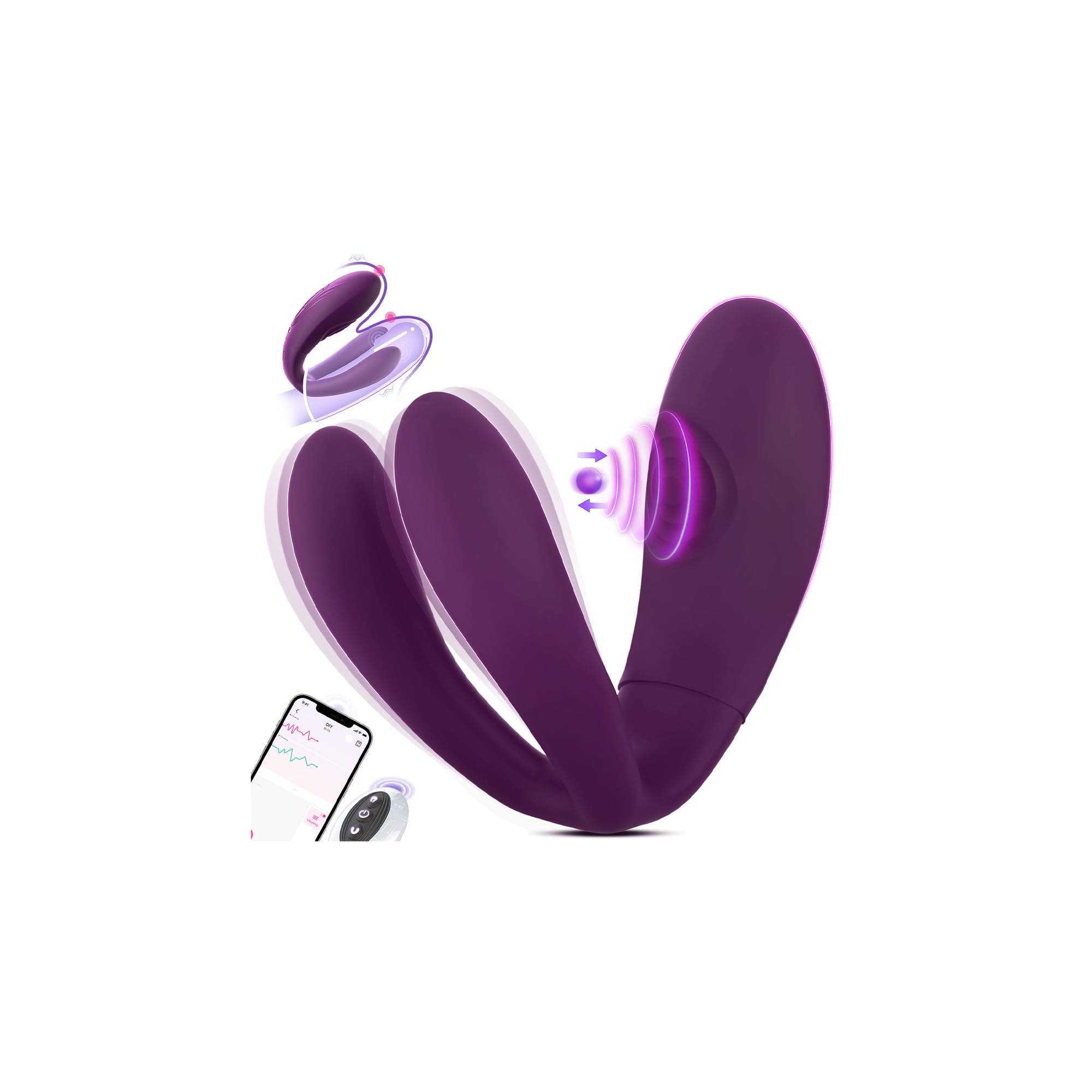 Wearable Vibrator Adult Sex Toys - BIG SHOCKED Couples Vibrators Sex Toy for Women Female Sex Toy Dildo Clitoral G Spot Vibrator with Powerful 10 Tapping &amp; 10 Vibrating Double-Ended Dildos Sex Machine