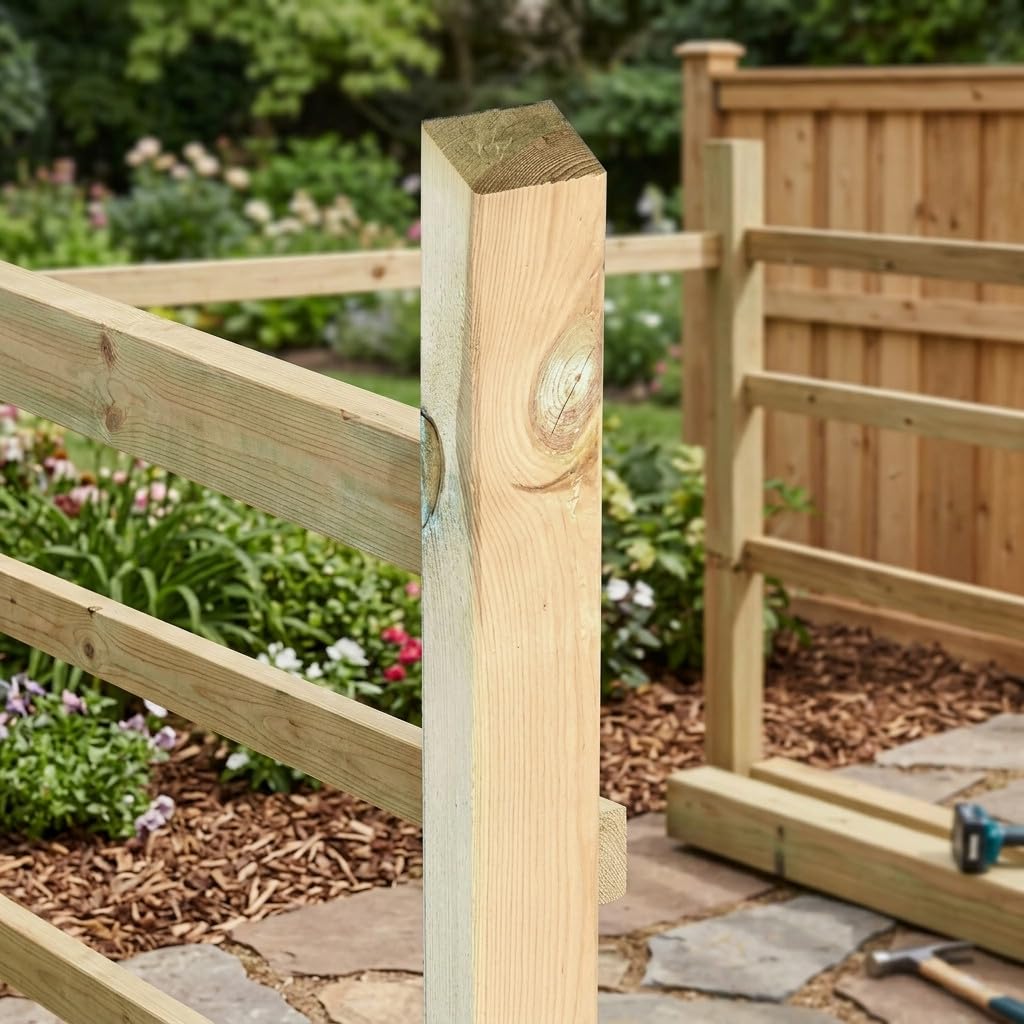Suinga Pack 5 Postes de Madera cuadrados 80x9x9 cm | Tutores sin Punta de madera de pino | Postes para Vallas y Jardín