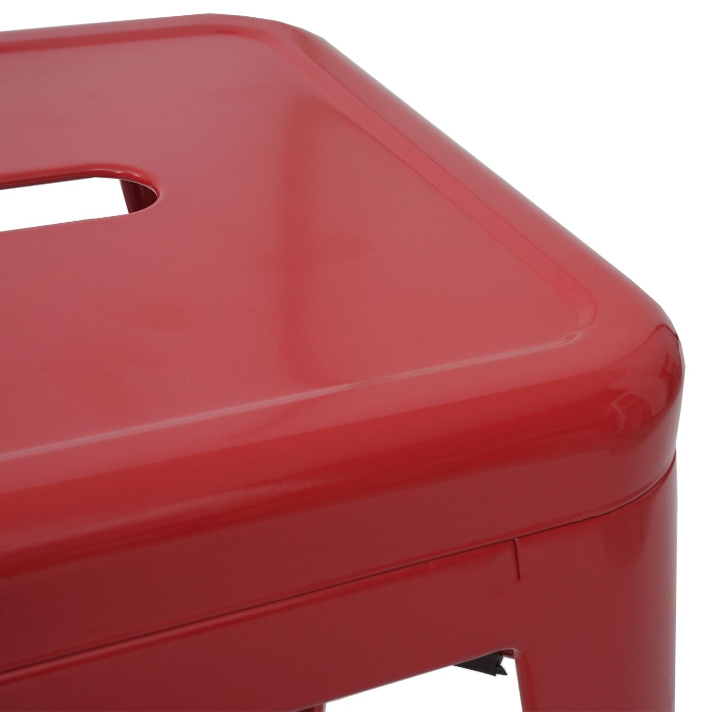 Set 4X sgabelli da Bar HWC-A73 Design Moderno impilabile Metallo - Rosso