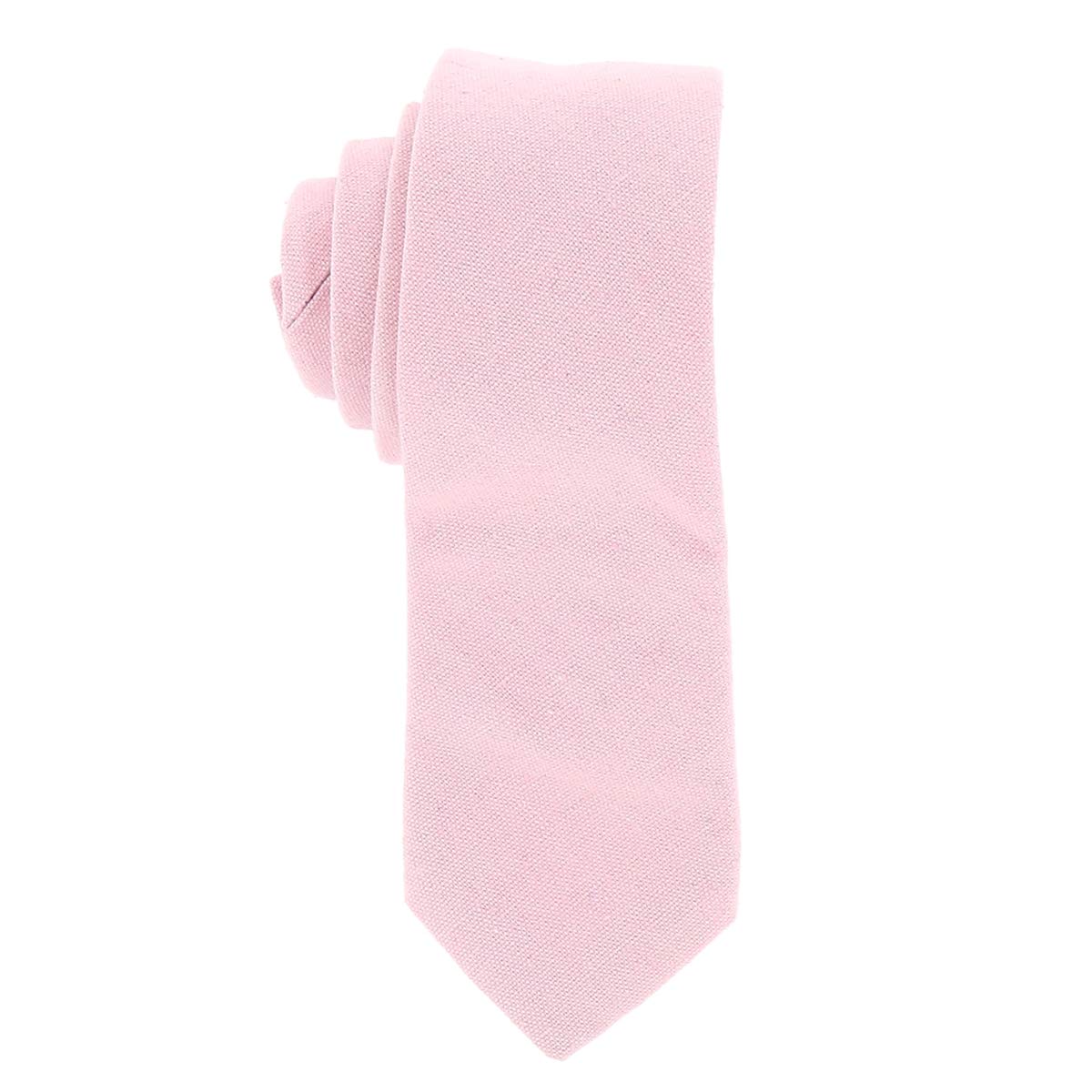 Cravate Coton Unie - Cravate Homme Tissu Mat - Coupe Ajustée Moderne : 6cm à la pointe - Look Tendance Mariage ou Business