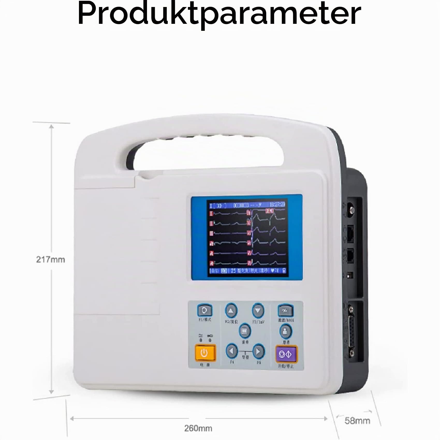 Easy-Monitor-Einheit, tragbarer EKG-/EKG-Monitor, professionelles Farb-LCD-Digital-12-Kanal-3-Kanal-Gerät mit Druckpapier für die medizinische Mundpflege, Vitalzeichen-Intensivstation CCU
