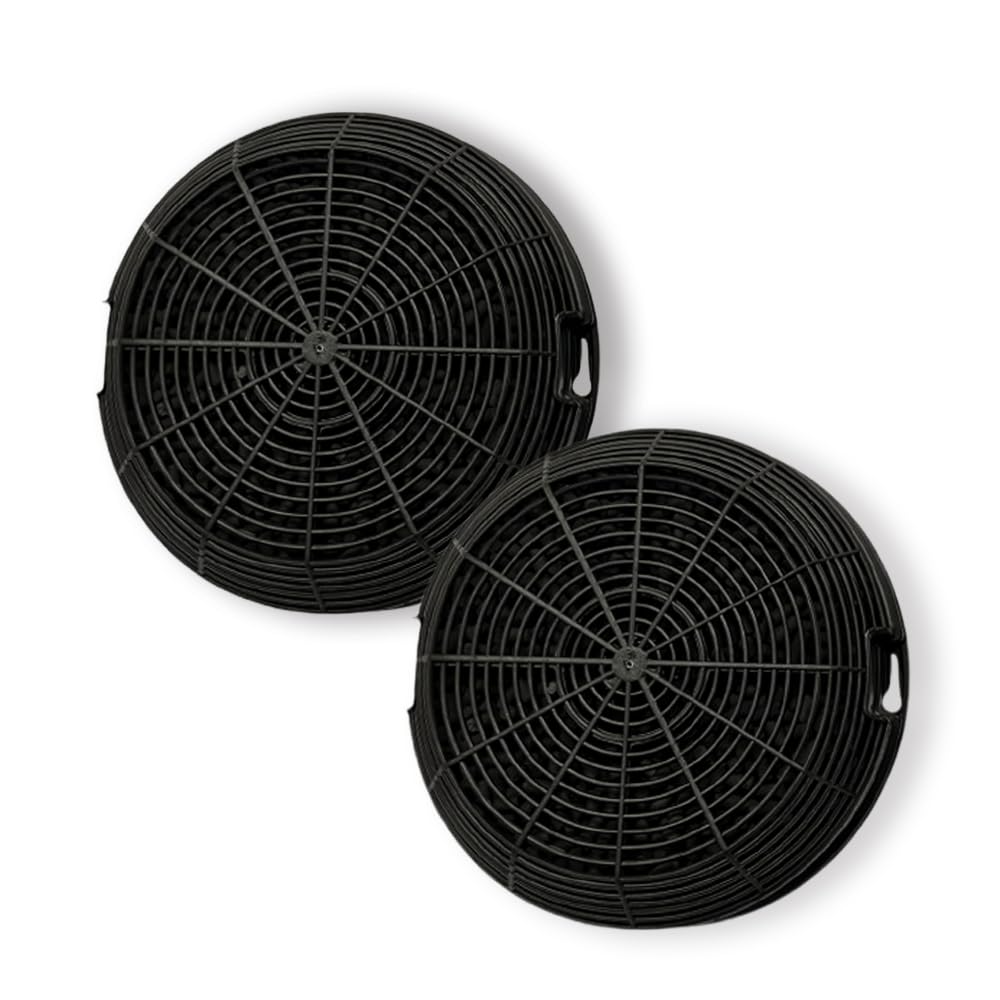 DL SERVICE 2 x Activated Carbon Cooker Hood Filter Compatible with Elica F00478 Type 47, Whirlpool 484000008784, AEG Electrolux 50292969008, Diameter 15.5cm