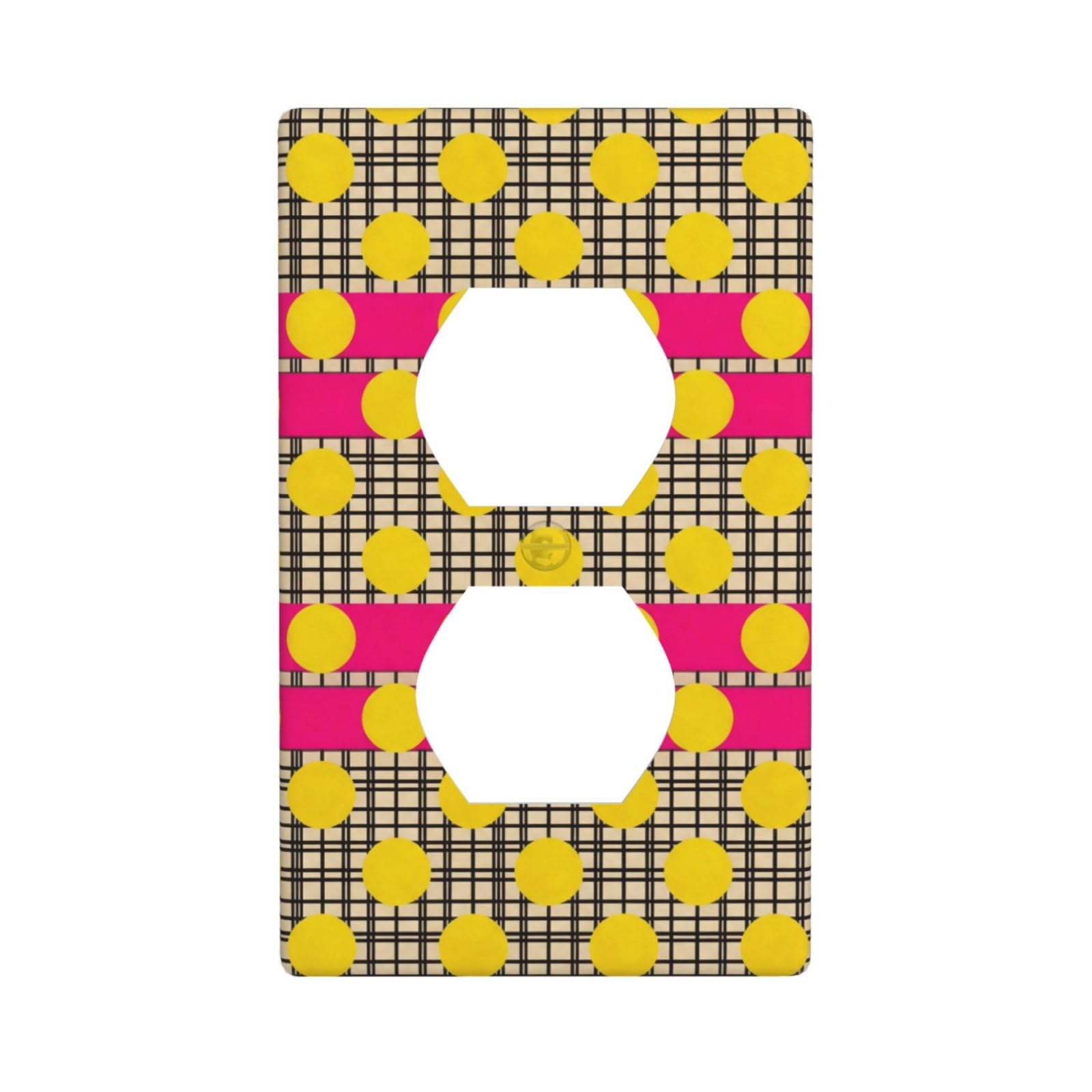 Plaid Stripe Decorative Switch Plate Cover-Unbreakable Polycarbonate Wall Plate for Home Office, 1 Gang with Screws