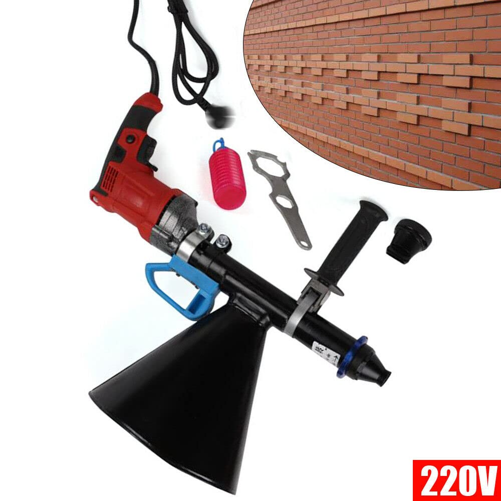 Pistolet do fug, 700 W, elektryczny pistolet do zaprawy murarskiej z 2 dyszami i okrągłą dyszą do ścian murów i podłóg