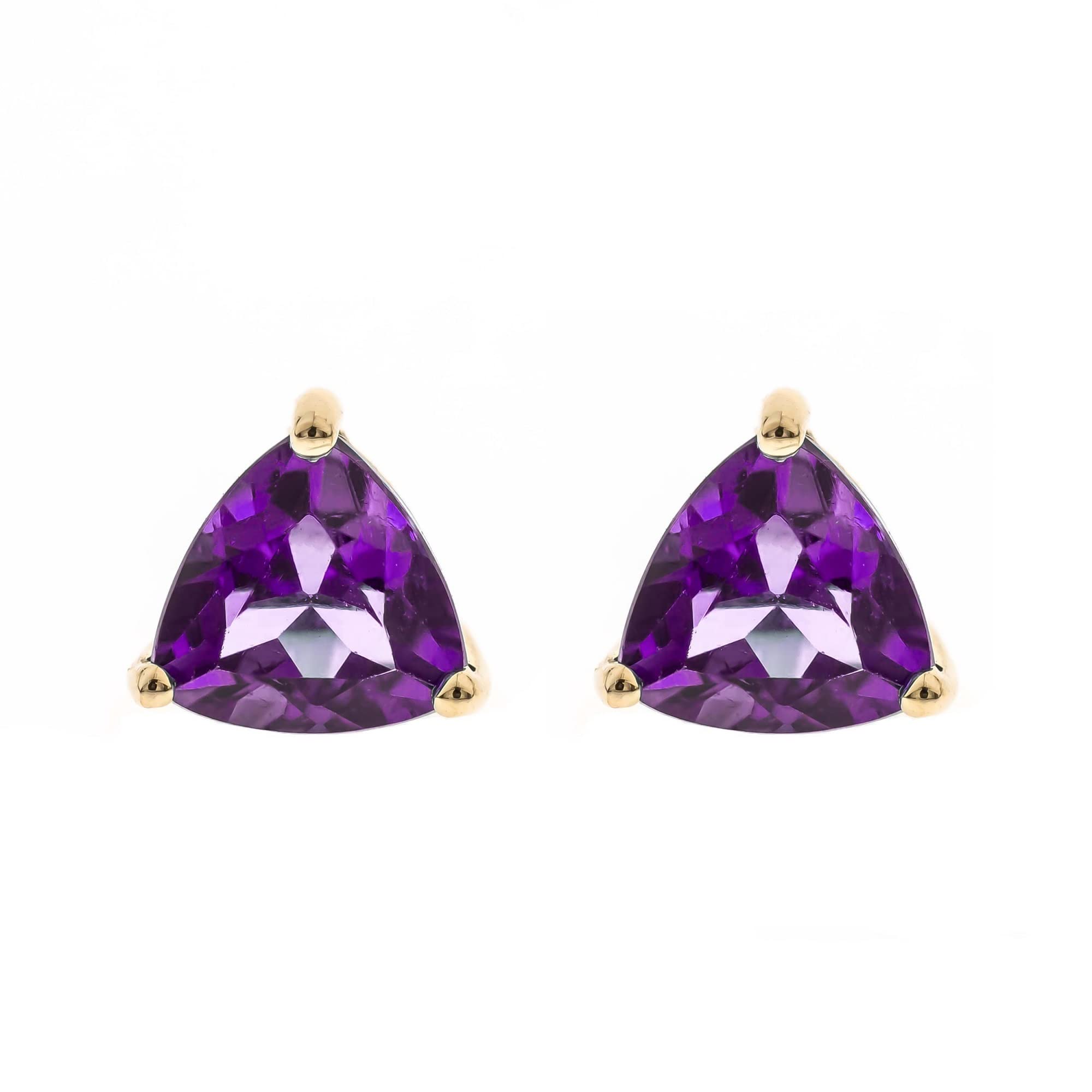 Gin & Grace14K Yellow Gold Stud Earring with Amethyst Daily Work Wear Jewelry for Women Gifts for Her