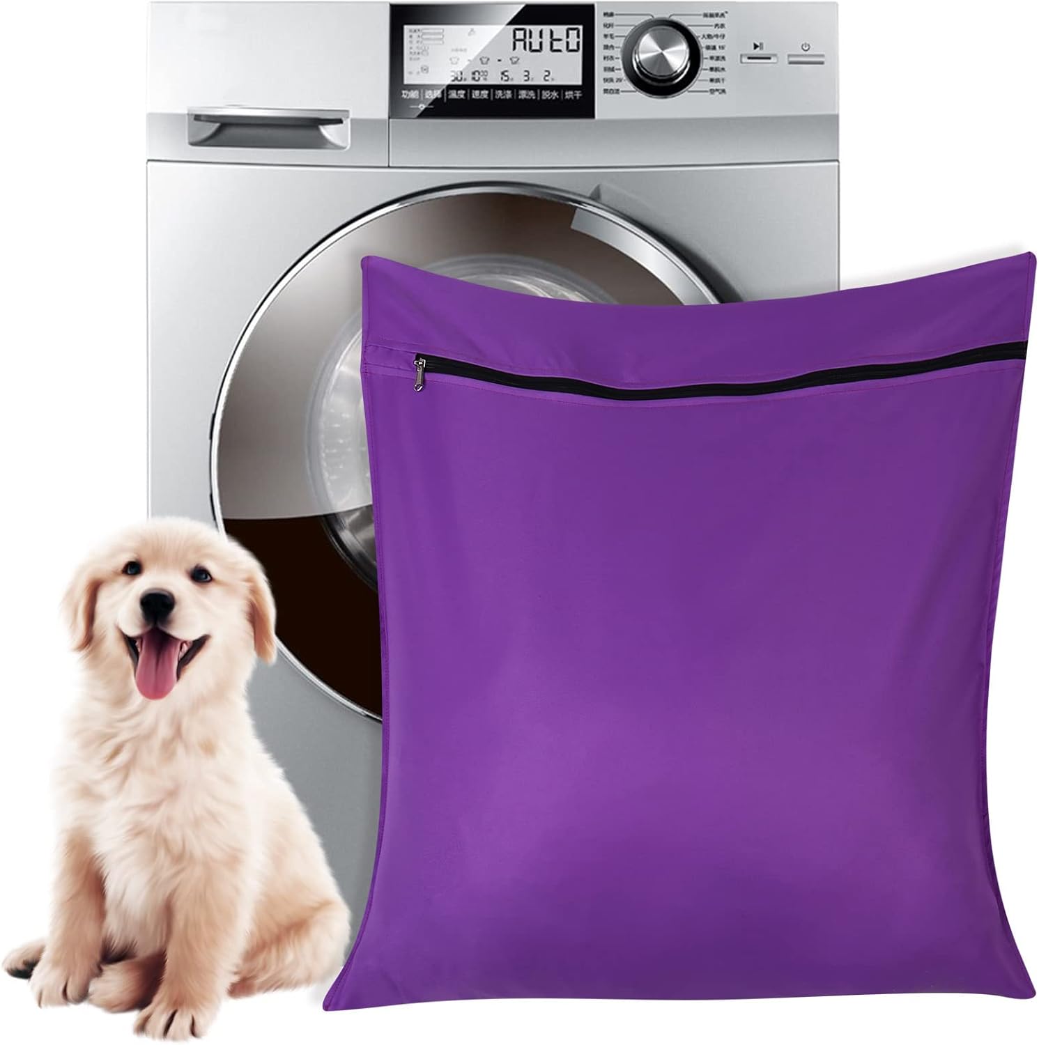 AUXSOUL 1 Pack Pet Laundry Bag,Stops Pet Hair Blocking The