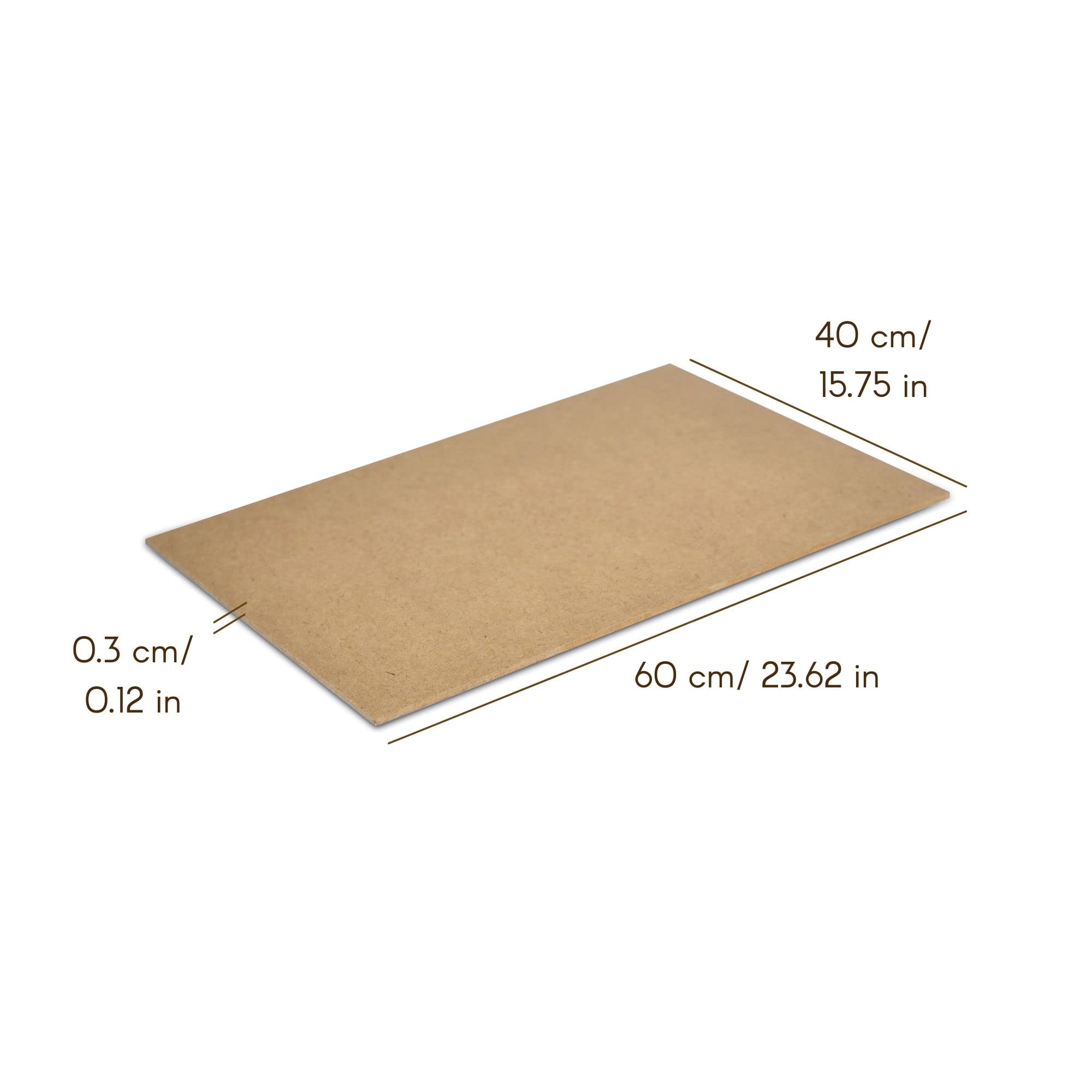 Creative Deco 10 x MDF Board Sheet | 23.62 x 15.74 in | Perfect for Home Decor, Arts and Crafts, Painting, DIY Projects, Laser Cutter, CNC Machine, Scroll Saw, Stenciling, Pyrography