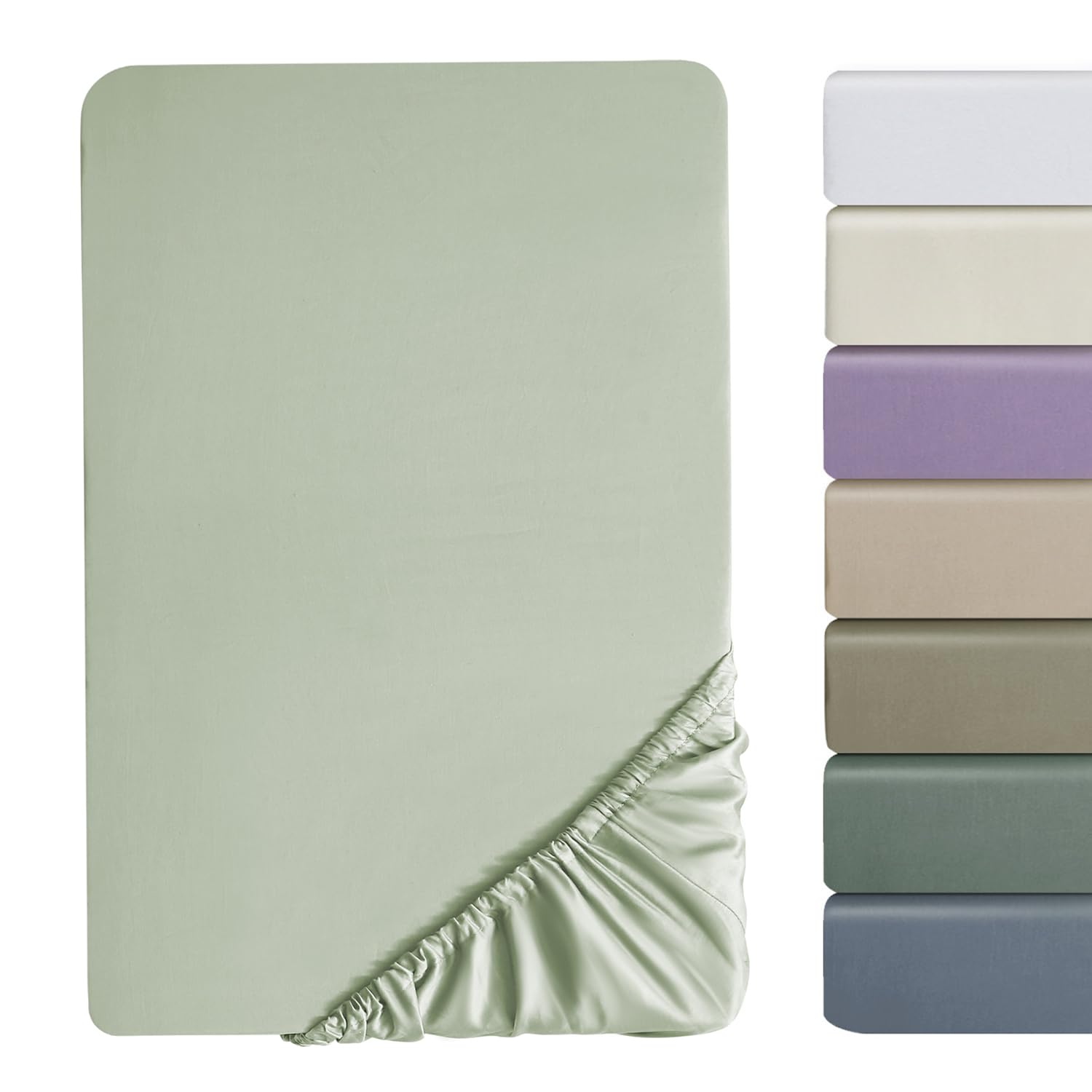 SOULFUL Satin Spannbettlaken, 100% Langstapelige Baumwolle Spannbettlaken