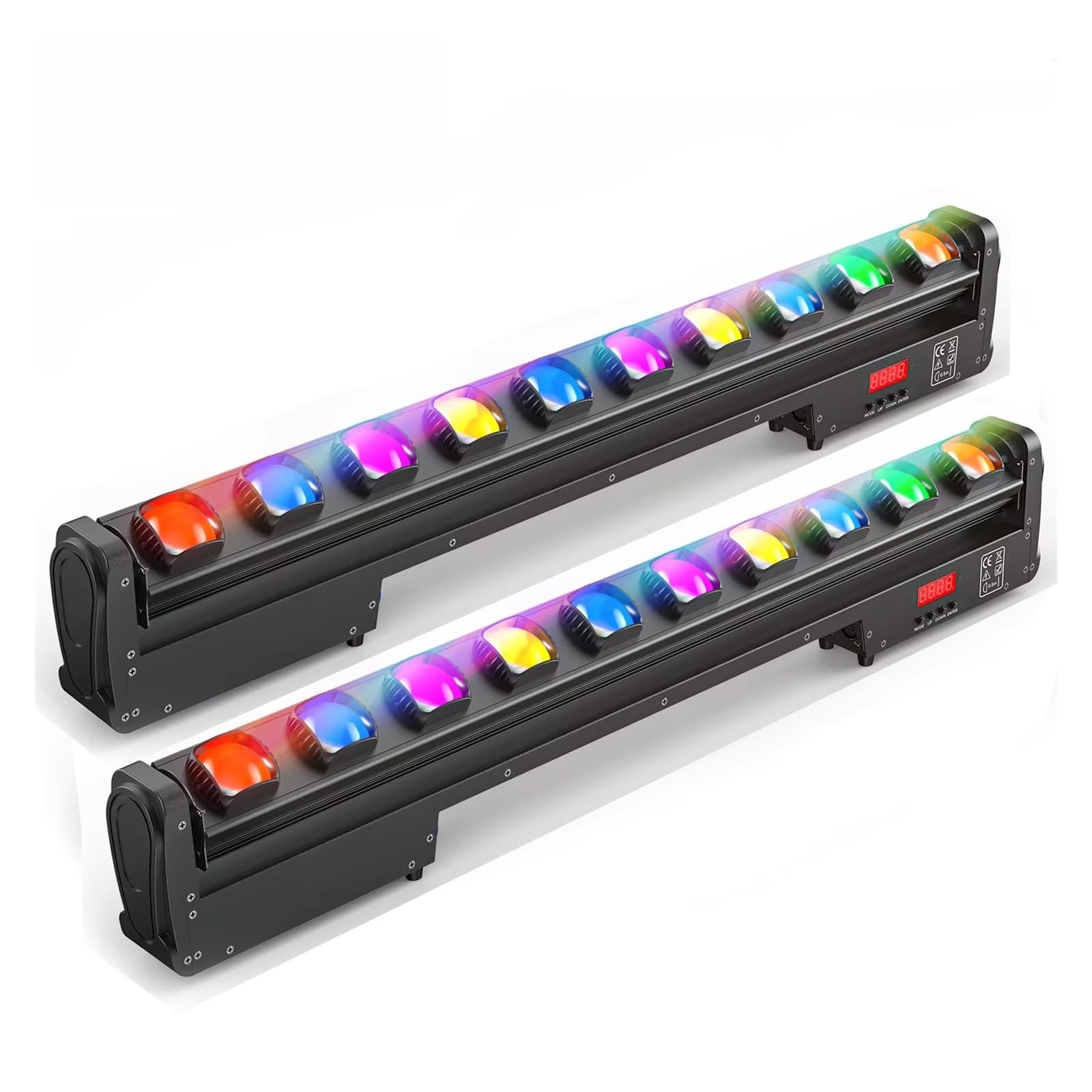 DJ-Lichtleiste, 2 Stück 250 W RGBW Wall Washer Licht, 10 x 25 W LED drehbarer Punktstrahl Moving Head Bühnenlichter for Party KTV Club Bar Hochzeit DJ