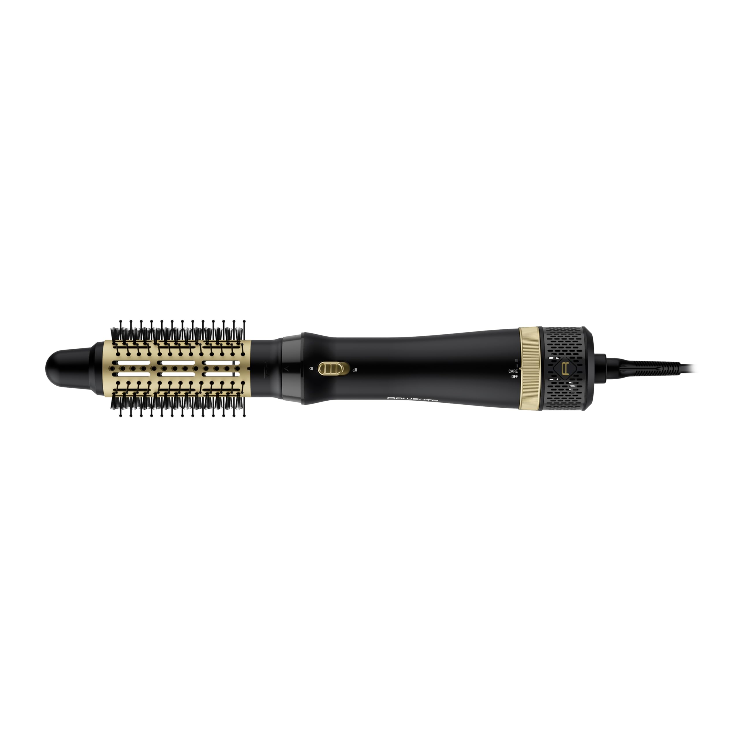Rowenta Express Style 4-in-1 Warmluftbürste, 4 Aufsätze, keramikbeschichtet | Care-Einstellung, Airflow-Technologie, kühle Spitze, Verriegelungs- und Entriegelungstaste, Schwarz/Gold, CF6330F0