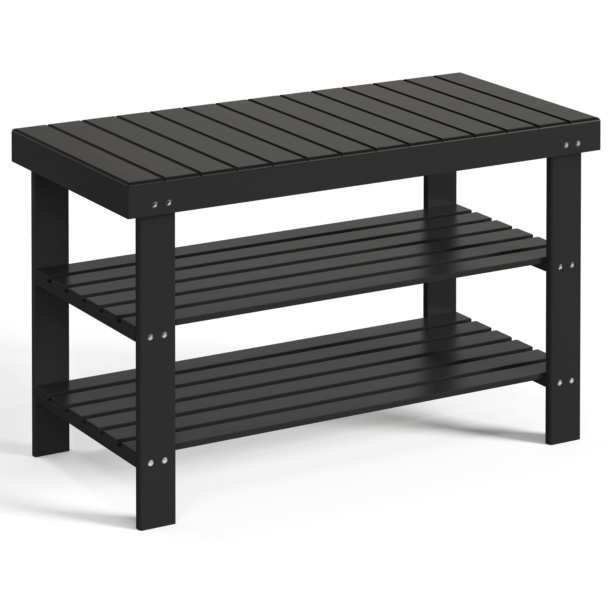 Buy Bellsal Bamboo Shoe Rack Bench, 3-Tier Entryway Bench with ...