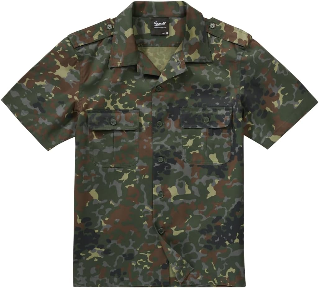 Camicia Uomo Brandit US - Maniche Corte, Nero, Taglie S-7XL, 80% Poliestere 20% Cotone - Foto 4