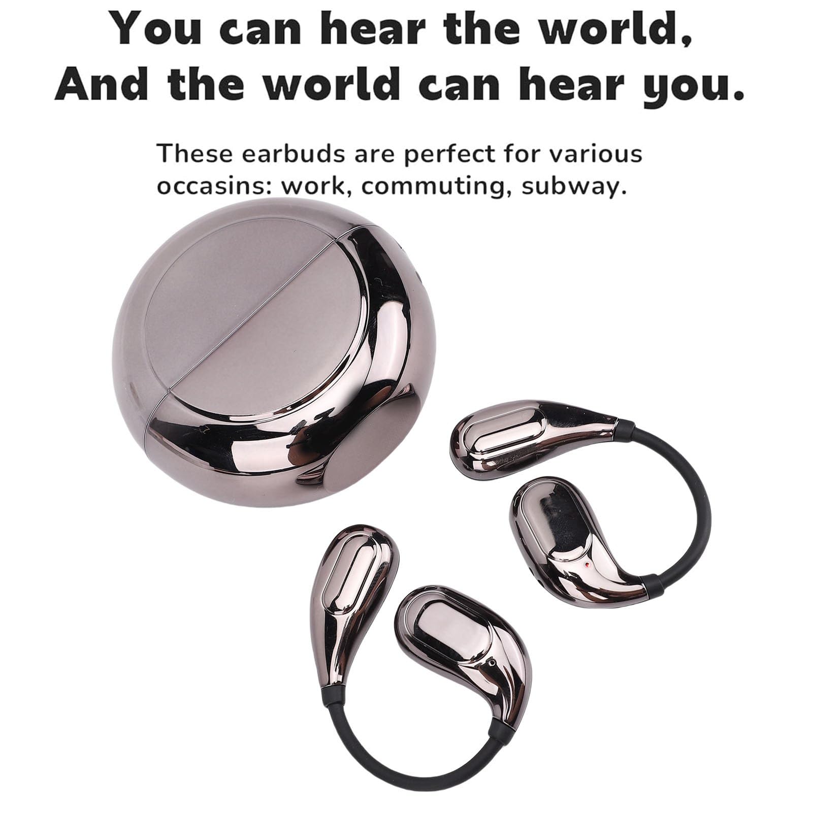 VBESTLIFE Auriculares de Traducción de IA en Tiempo Real, 164 Idiomas, Auriculares Traductor Oídos Abiertos con 36h Tiempo de Juego, Auriculares de Traducción para la Reunión de Negocios (Black)