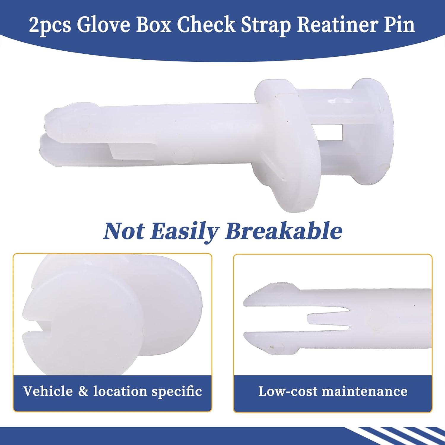 2pcs Glove Box Check Strap Reatiner Pin GB5Z-5806056-A GB5Z-5806056 Compatible with Ford Explorer 2013-2018 Pair Glove Box Holder Compartment