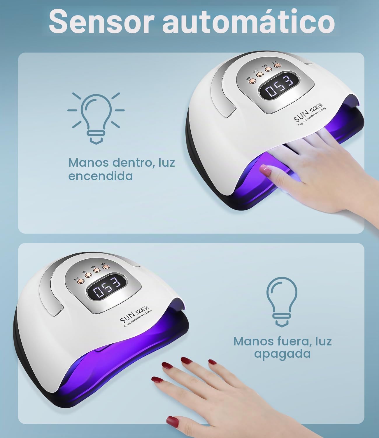 Lámpara de Uñas UV, 380W 81 LED Lámparas Profesional Maquina Secadora de Uñas Rápido, Curado de Esmalte de Gel con 4 Temporizador y Pantalla LCD Para Manicura/Pedicura Nail Art en el Hogar
