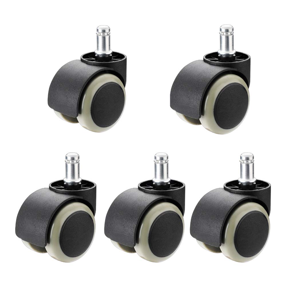 GBRJUYF Heavy Duty M11 Push Fit Caster Wheels - Swivel Office Chair Castors, Replacement for Furniture, Ideal for Wooden Floors, Durable and Smooth Rolling Castors