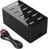Multiple USB Charger, 10 Ports USB Charging Station, USB Wall Charger Desktop USB Charger, Smart USB Port for iPhone 121314Samsung S23 UltraZ FlodZ FlipGoogleiPadiPod