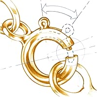 Vista 3 de Wellingsale Cadenas Figaro estampadas de oro macizo de 14 quilates (opciones de selección)